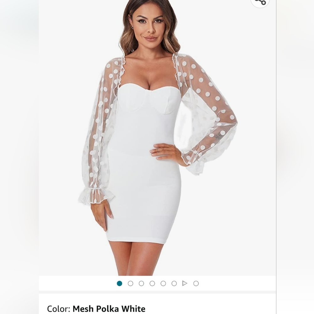 Polka sleeve dress